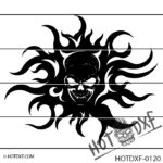 HOTDXF-0120 FIERY SKULL DXF