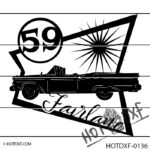 HOTDXF-0136 - COOL RETRO FORD FAIRLANE 500 CLASSIC CAR CONVERTIBLE 1959 SIGN DESIGN