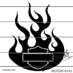 HOTDXF-0143 - MOTORCYCLE HARLEY DAVIDSON BIKER GANG LOGO BIKE SIGN WITH FIRE FLAMES