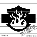 HOTDXF-0144 - MOTORCYCLE HARLEY DAVIDSON BIKER GANG LOGO BIKE SIGN WITH FIRE FLAMES