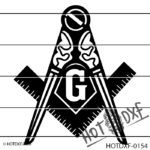 HOTDXF-0154 - MASONIC MASONS FREEMASON TEMPLAR SHRINER SQUARE AND COMPASS SYMBOL