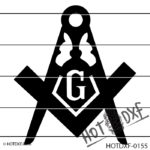 HOTDXF-0155 - MASONIC MASONS FREEMASON TEMPLAR SHRINER SQUARE AND COMPASS SIMPLE SYMBOL