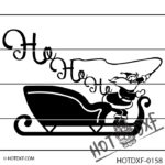 HOTDXF-0158 - MERRY CHRISTMAS SANTA CLAUSE ON SLEIGH KRIS KRINGLE SAINT NICHOLAS XMAS HO HO HO SIGN