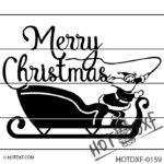 HOTDXF-0159 - MERRY CHRISTMAS SANTA CLAUSE ON SLEIGH KRIS KRINGLE SAINT NICHOLAS XMAS SIGN