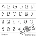 HOTDXF-0163 - ELECTRIC PICKLE FONT TYPE LETTERS SYMBOLS AND NUMBERS FOR SIGNS AND DESIGNS