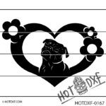 HOTDXF-0167 - I LOVE PUGS HEART DESIGN PET DOG PUPPY PUG ANIMAL LOVER SIGN