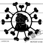 HOTDXF-0168 - LOVE PUGS HEART DESIGN PET DOG PUPPY PUG ANIMAL LOVER ROUND SIGN