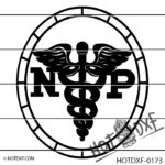 HOTDXF-0173 - NURSE PRACTITIONER CADUCEUS NP MEDICAL SYMBOL PROFESSIONAL HEALTHCARE LOGO PHYSICIAN CLINIC