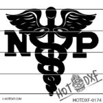 HOTDXF-0174 - NURSE PRACTITIONER CADUCEUS NP MEDICAL SYMBOL PROFESSIONAL HEALTHCARE LOGO PHYSICIAN CLINIC