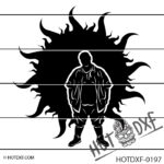 HOTDXF-0197 - THE DAD BOD STANDING PROUDLY IN FRONT OF SUN DXF SIGN DESIGN